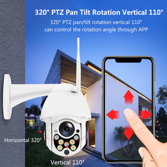 1080P Outdoor WiFi Security Camera with Pan Tilt and Night Vision