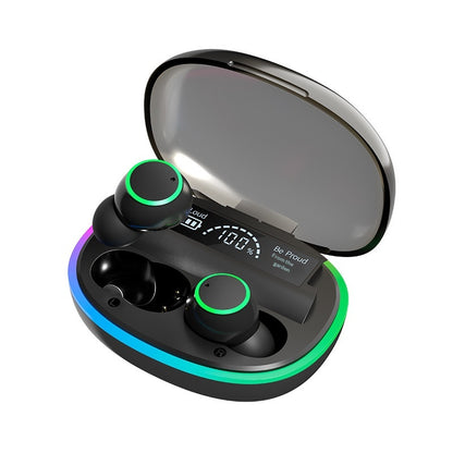 TWS Wireless Bluetooth Earbuds with LED Display and Light Effects