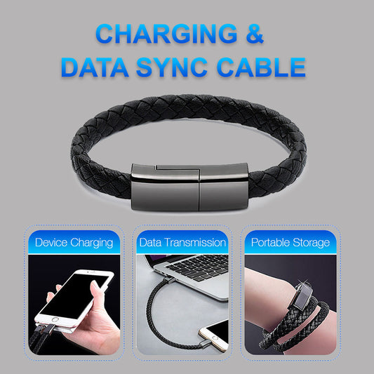 bracelet USB charging cable for iphone, android and type-C devices