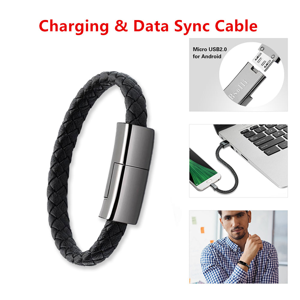bracelet USB charging cable for iphone, android and type-C devices