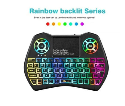 Mini Wireless RGB Keyboard with Touchpad for Smart TV and PC