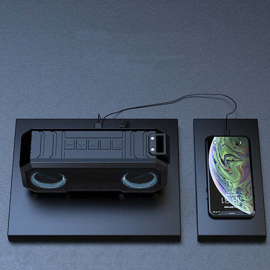 Waterproof Bluetooth Speaker with LED Lights & Built-in Power Bank