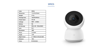 IMILAB A1 2K WiFi Home Security Camera with App Control