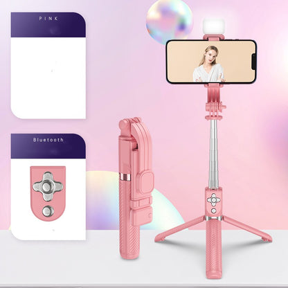 Bluetooth Selfie Stick Tripod with Light for Live Streaming