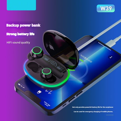 TWS Wireless Bluetooth Earbuds with LED Display and Light Effects